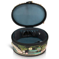 Floating Lotus beaded top handle bag