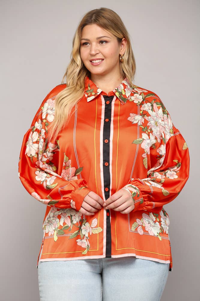 Curvy Cheyenne Floral Print Blouse