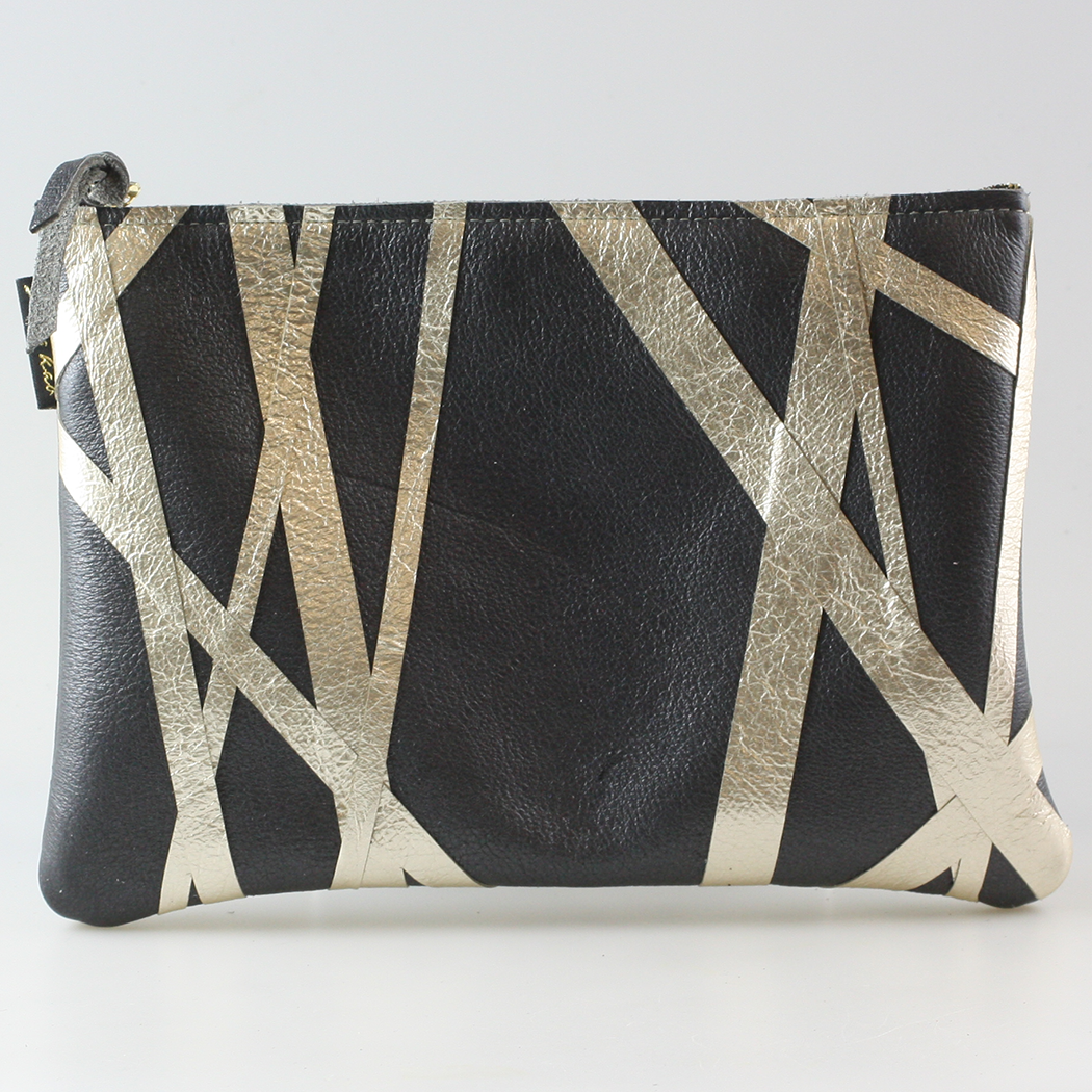 The Metallic Cross-Stripe Everyday Pouch: 2 sizes!