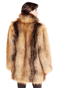 Faux Fur Shawl Collar Coat
