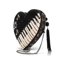 Heart Beat Heart Shaped Beaded Piano Keys Crossbody Handbag