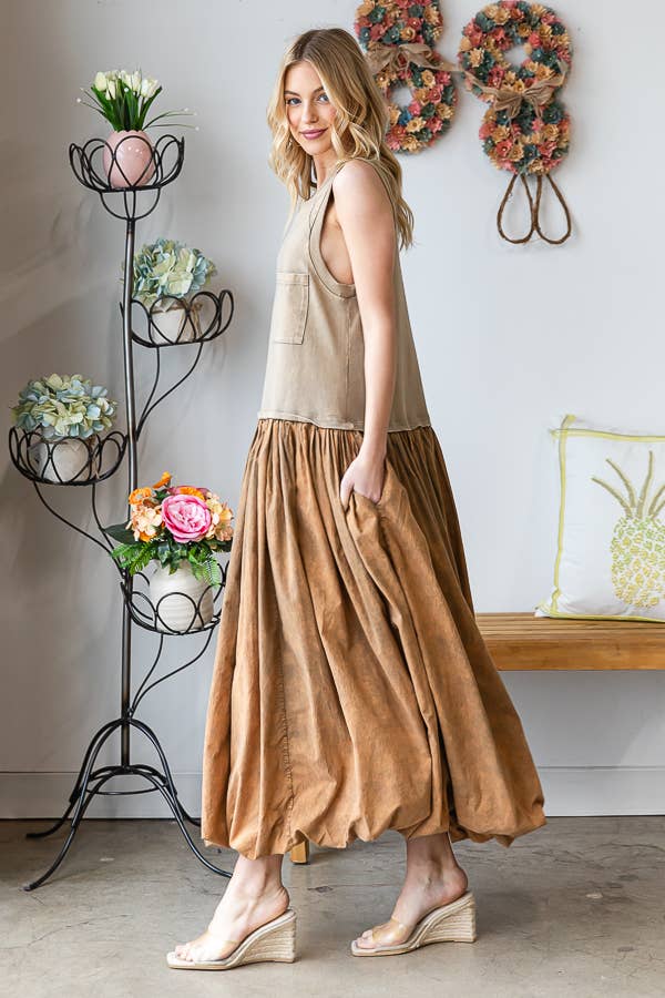 The Sonia Washed Balloon Skirt Dress