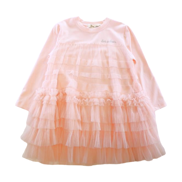 Little Ones Ruffle Mesh Layer Dress