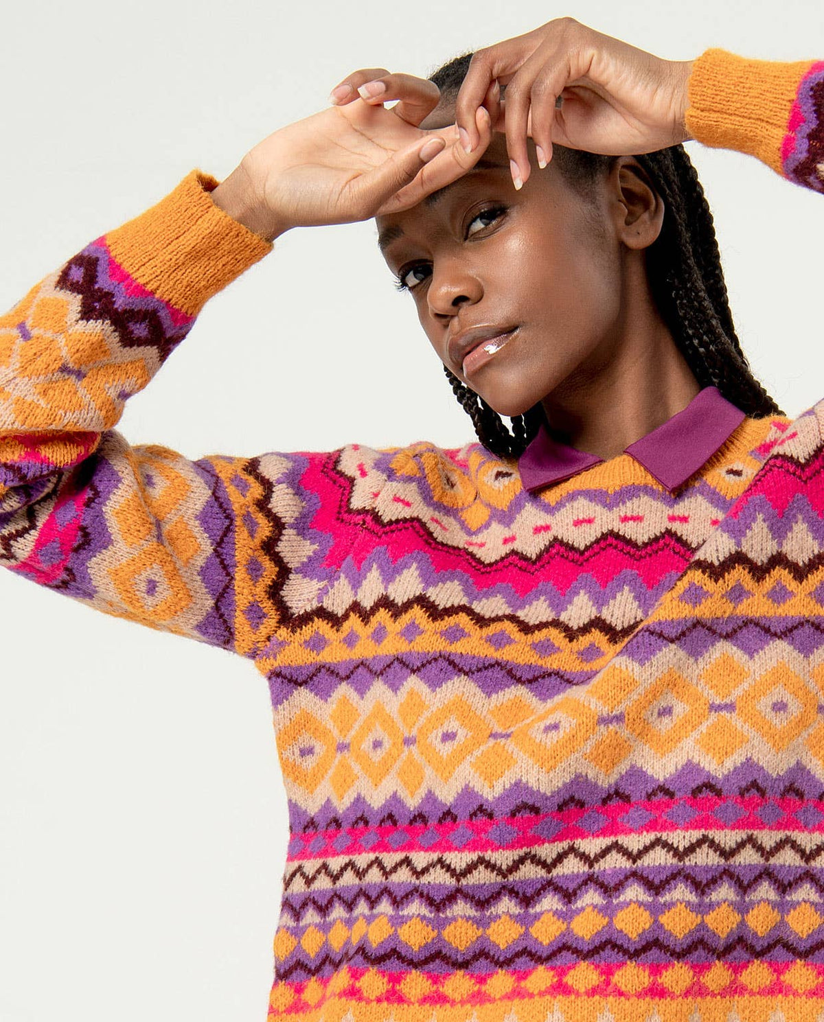 The Julissa Jersey Jacquard Crewneck Sweater