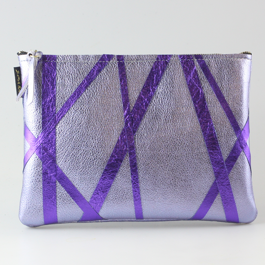 The Metallic Cross-Stripe Everyday Pouch: 2 sizes!