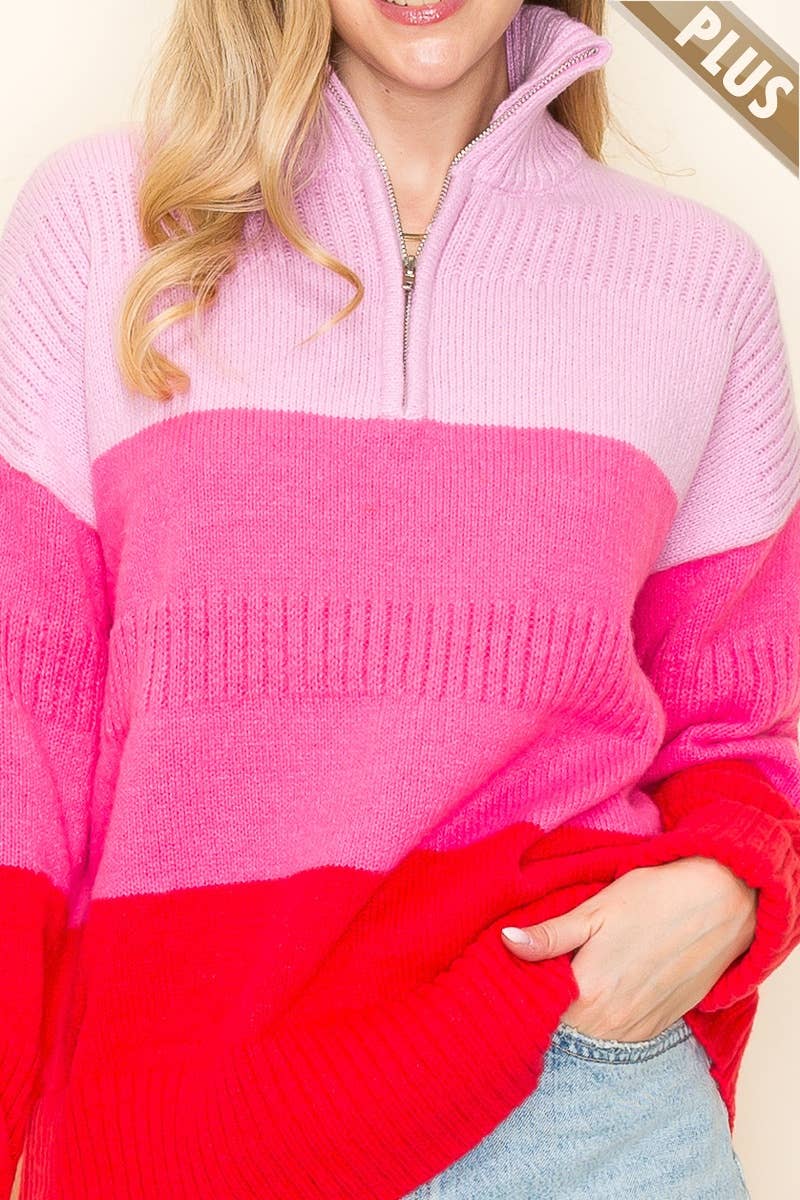 Curvy Pretty in Pink Curvy Sweater