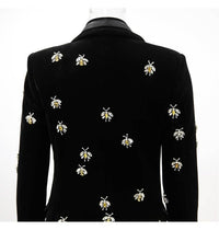 The Queen Bee Embellished Velvet Blazer