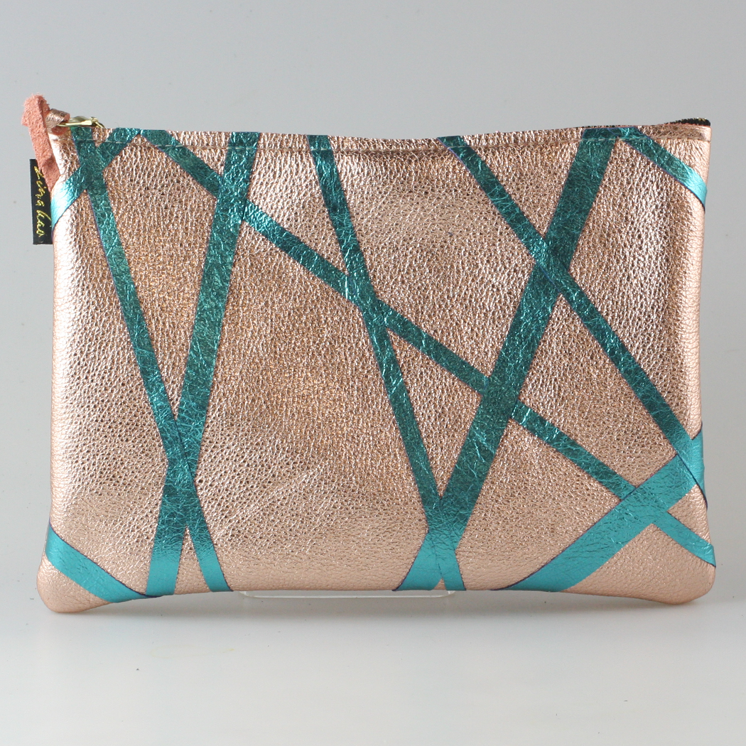 The Metallic Cross-Stripe Everyday Pouch: 2 sizes!