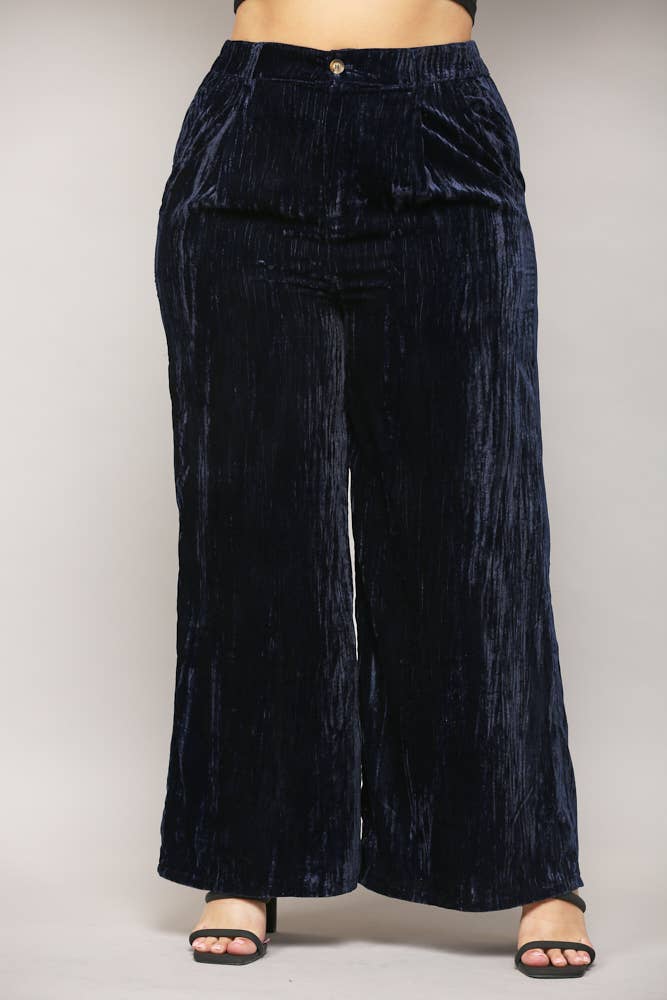 Curvy Chelsea Crinkle Velvet Pants