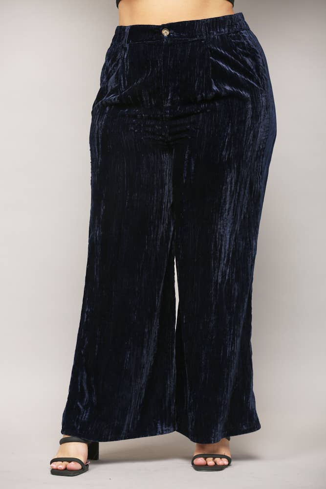 Curvy Chelsea Crinkle Velvet Pants