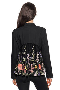 The Poppy Black Denim Lace Jacket