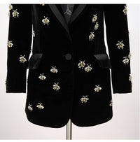 The Queen Bee Embellished Velvet Blazer