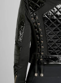 Crushed Patent Leather Gold Mesh Moto JLS