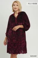 Velvet Tiered Mini Dress Plus+