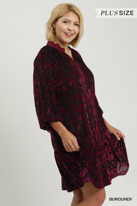 Velvet Tiered Mini Dress Plus+