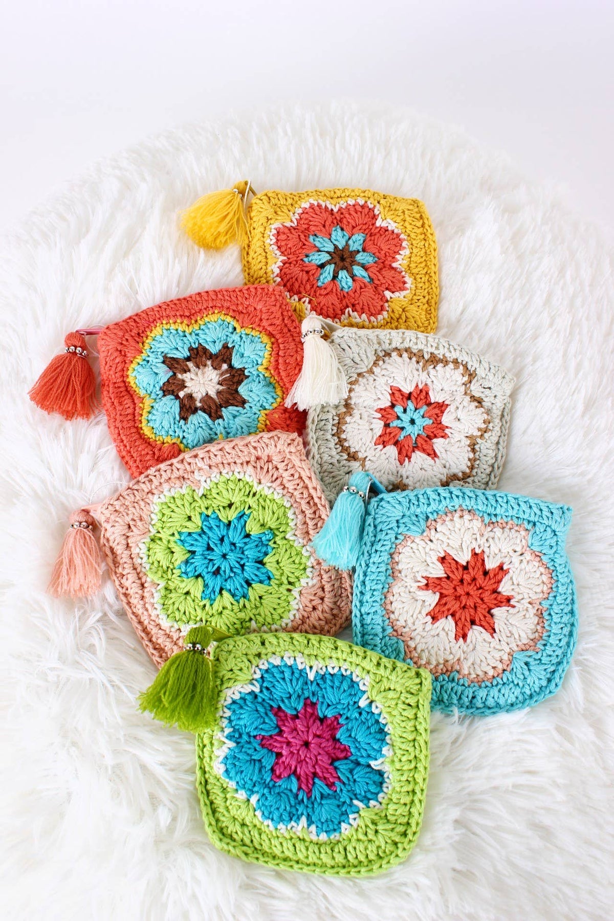 Crochet of Array of Flowers Coin Pouch