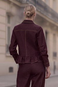 Piper Ruffle Hem Denim Jacket
