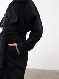 The Bailey Black Oversized Knit Coat