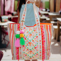 An Explosion of Colors Chevron Sequined Tote