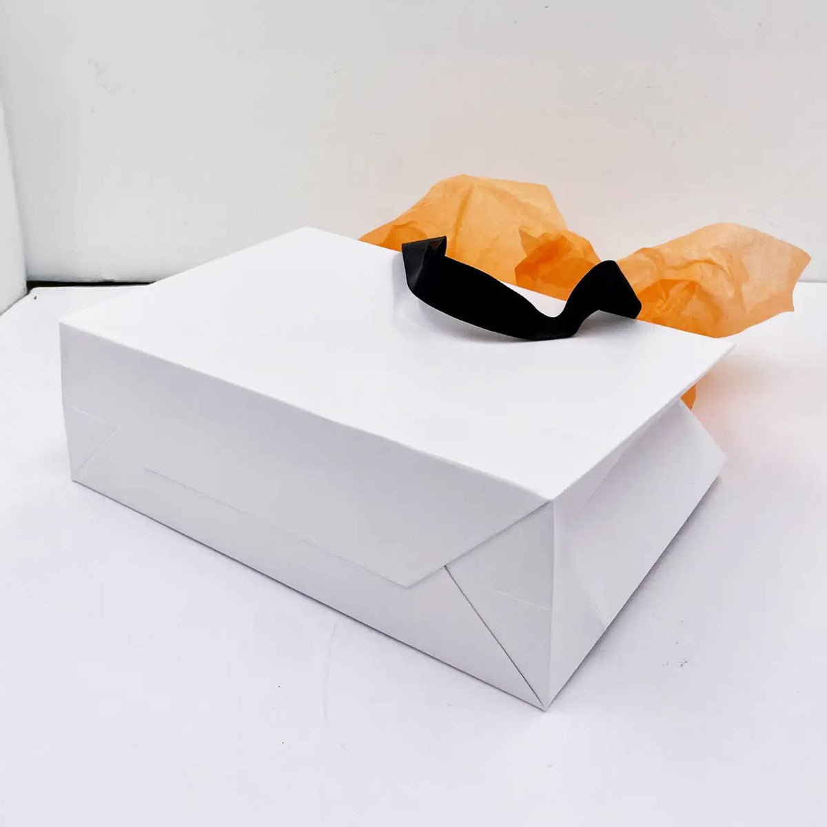 Premium Threaded Rope White Paper Gift Bag w/ free tissue
