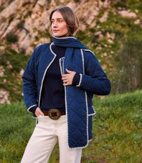 Edge Stitch Quilted Scarf Jacket