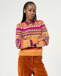 The Julissa Jersey Jacquard Crewneck Sweater