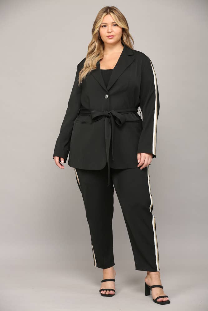 Curvy Modesta Twill Blazer