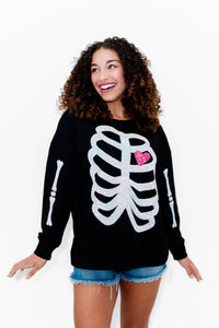 Skeleton Sequin Embellished Sweatshirt