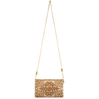 Gentle Touch Pink & Green Floral Beaded Crossbody Phone Bag