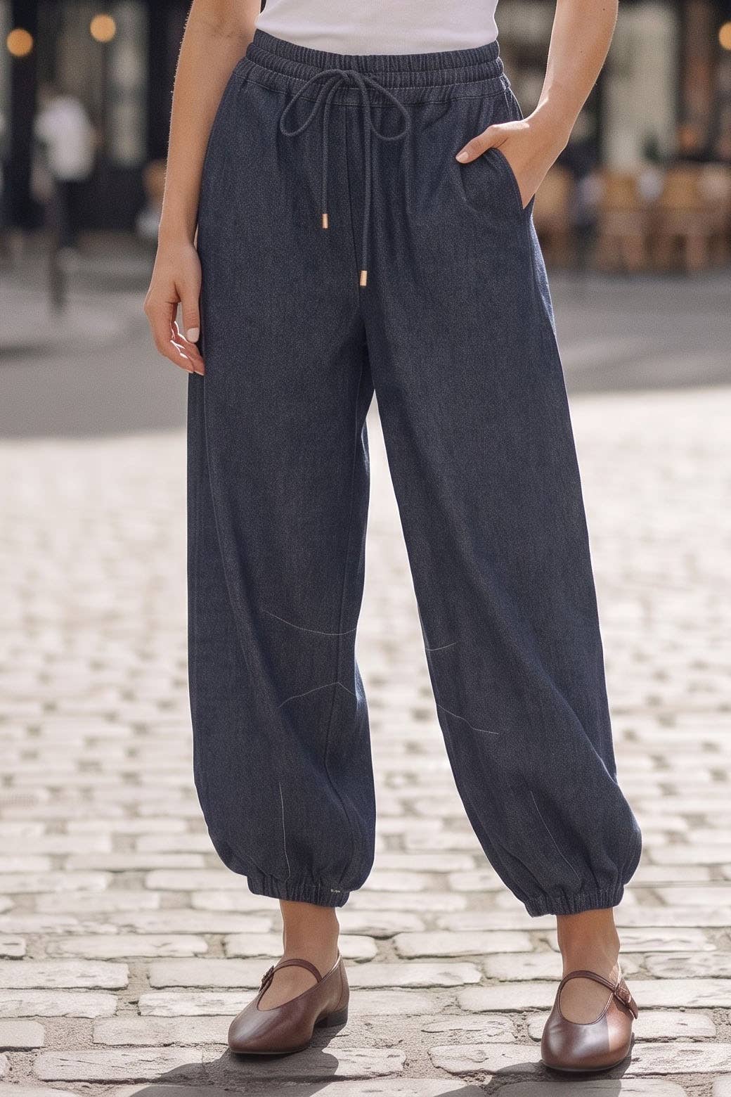 Piper Drawstring Denim Pants