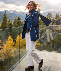 Edge Stitch Quilted Scarf Jacket