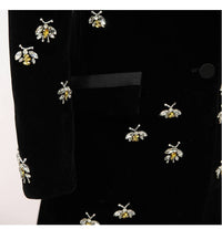 The Queen Bee Embellished Velvet Blazer