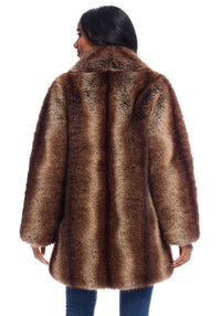 Faux Fur Shawl Collar Coat