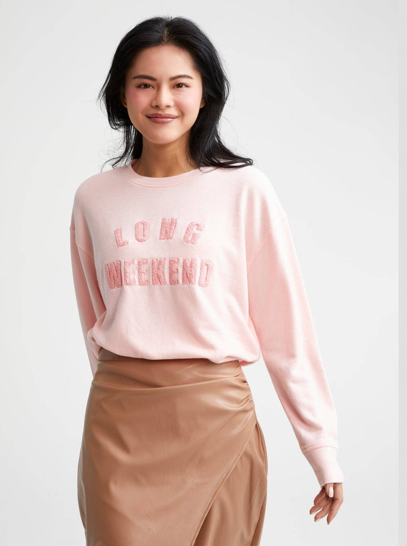 "LONG WEEKEND" SWEATSHIRT, ROSE