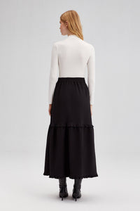 The Artemisa High Waisted Ruffled Crepe Skirt