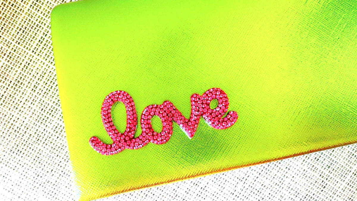 Metallic Green Love Clutch