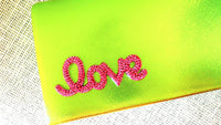 Metallic Green Love Clutch