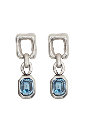 A Blue Ice Mist Crystal Earrings