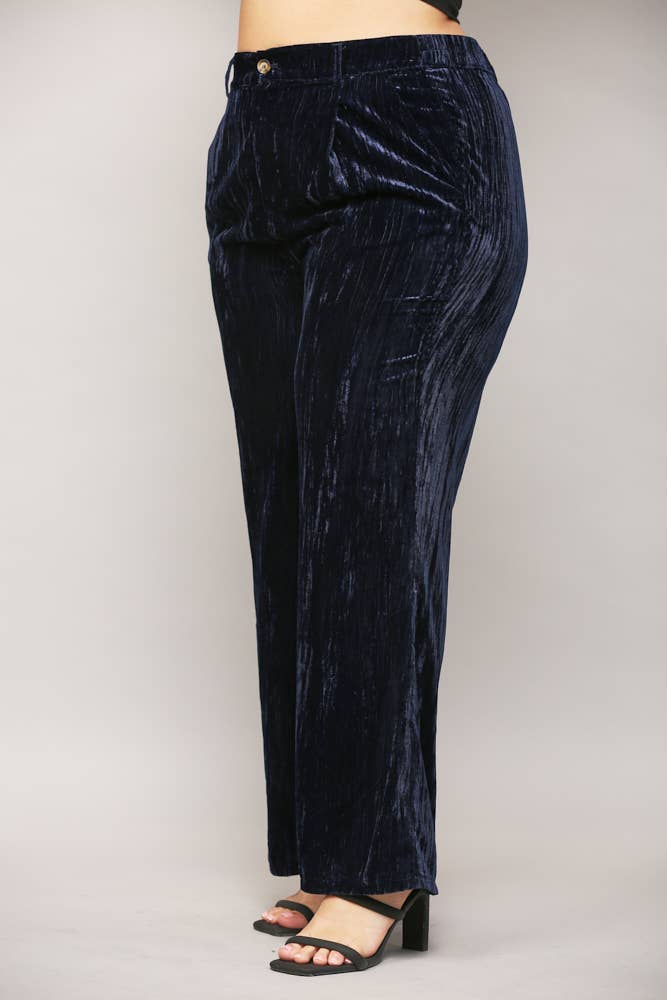 Curvy Chelsea Crinkle Velvet Pants