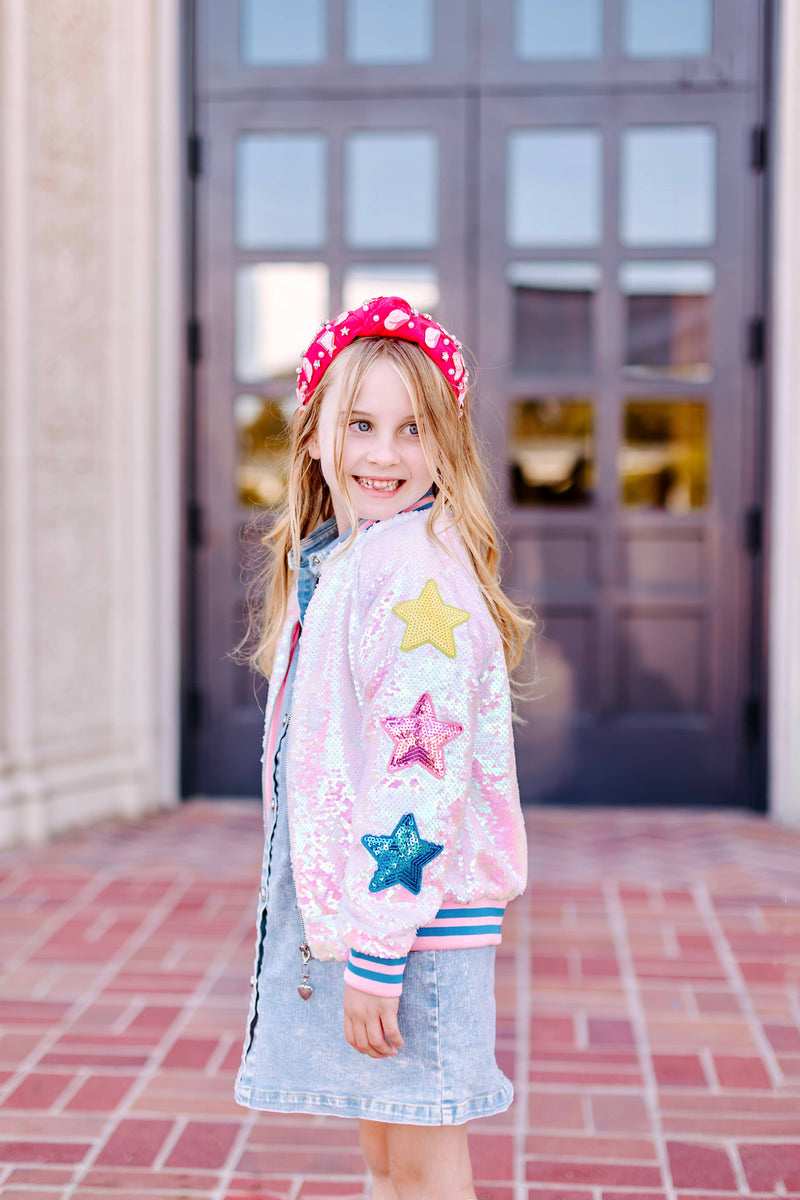 Girls Born to be a Star Sequin Bomber Jacket