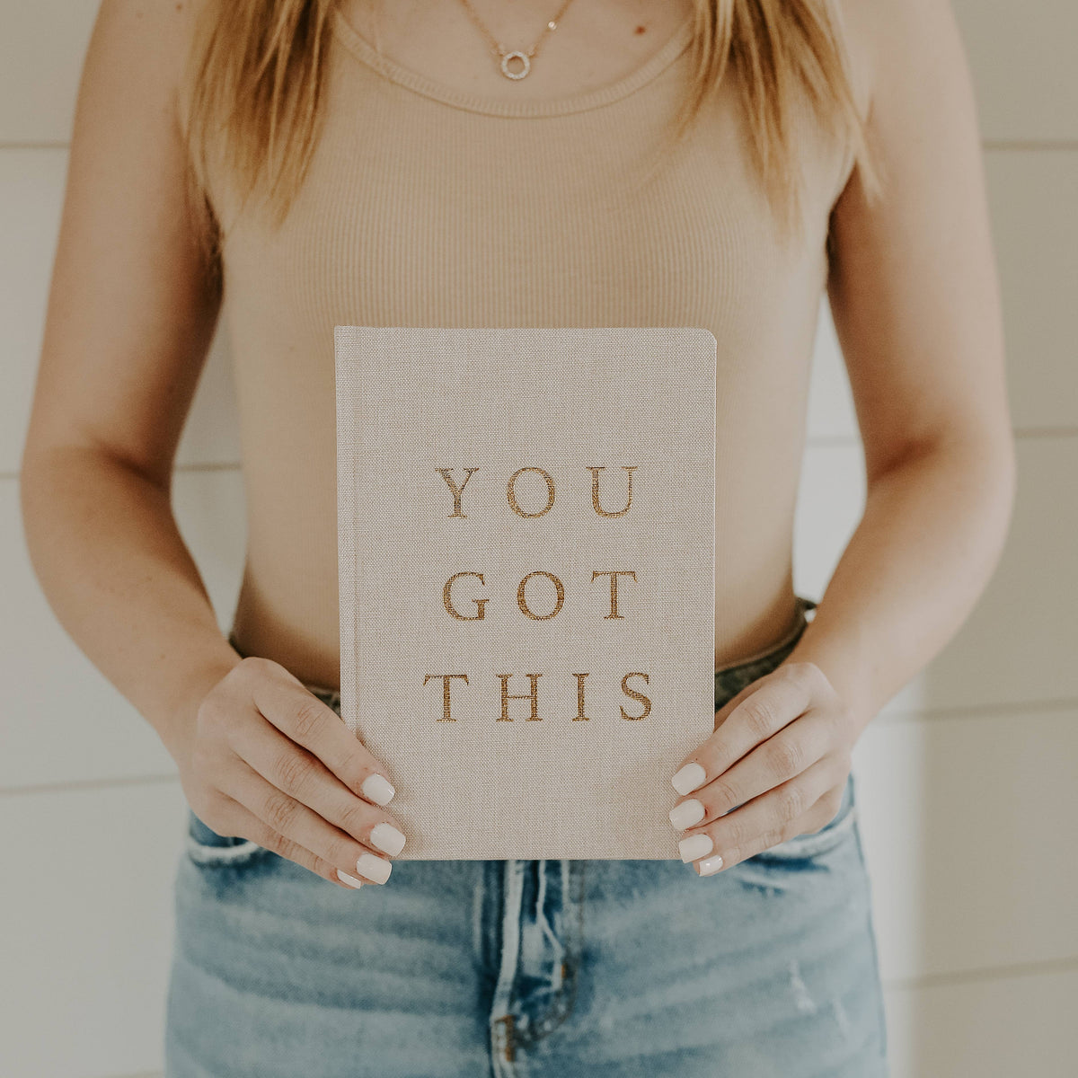 Gift Tan & Gold Fabric Journal: You Got This!