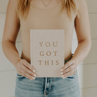 Gift Tan & Gold Fabric Journal: You Got This!