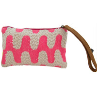 Beaded Pink/Yellow/Champagne Wristlet