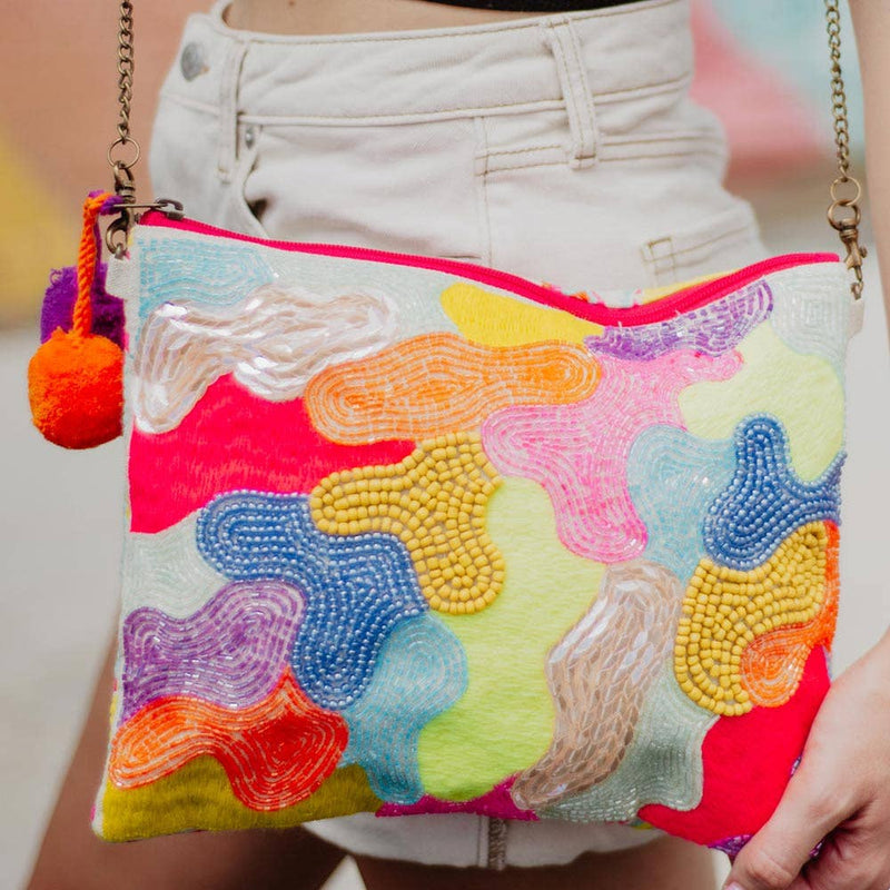 Beaded Rainbow Swirl Bag