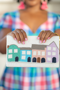 Beaded Rainbow Row Clutch