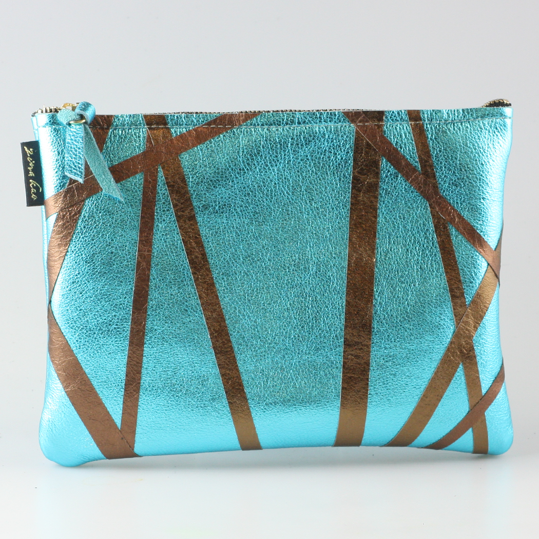 The Metallic Cross-Stripe Everyday Pouch: 2 sizes!