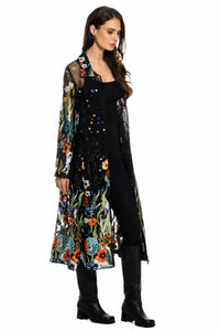The Melinda Long Embroidered Sheer Duster
