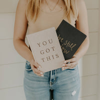 Gift Tan & Gold Fabric Journal: You Got This!