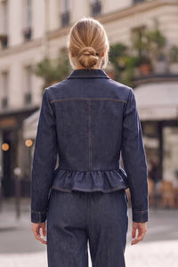 Piper Ruffle Hem Denim Jacket