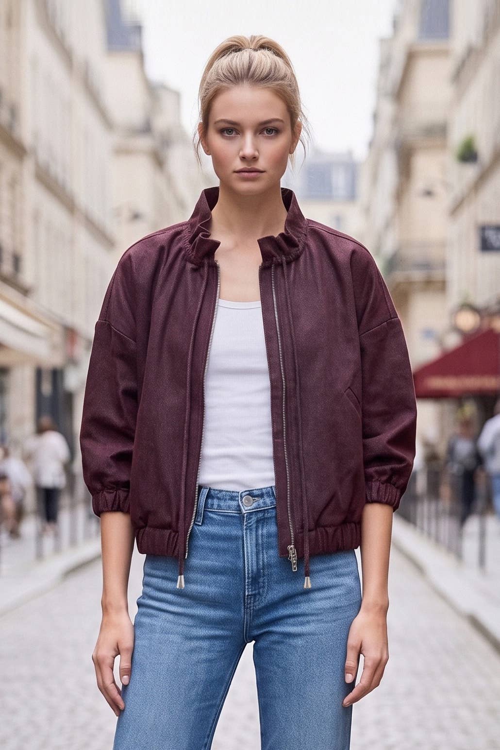 Bianca Denim Zip Up Jacket